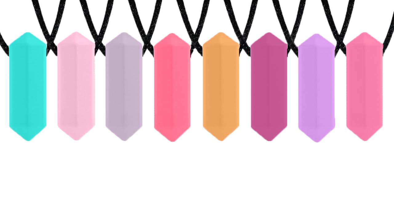 Chew Necklaces for Sensory Kids - Chewy Necklaces for Sensory Kids Teething Necklace Chew Toys for Kids or Adults That Like Biting - Silicone Sensory Chew Necklaces - Teething Necklace for Toddler